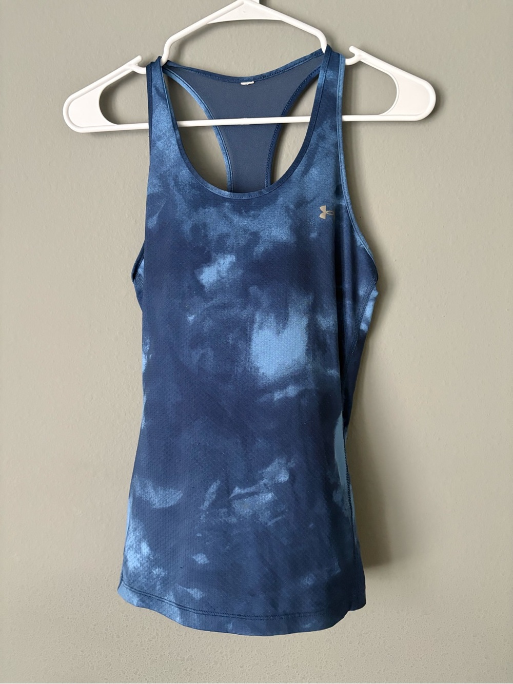 Under Armour Blue Tie Dye Performance Racerback Tank Top Size XS